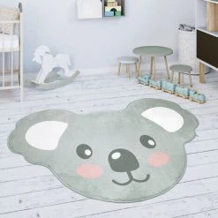 Paco Home Tapis Chambre Enfant Tapis De Jeux Tapis Bébé Motif Animal Koala Motif Gris Koala 90x120 Cm