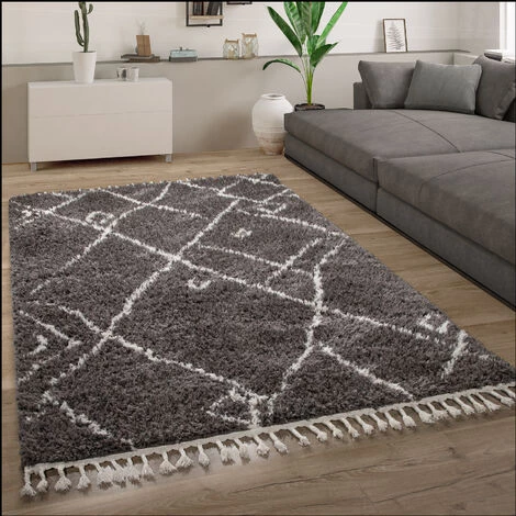 Paco Home Tapis Shaggy Tapis De Salon Poils Longs Scandinave Franges Moelleux Moderne 60x100 Cm, Anthracite 2 1 Paco Home Tapis Shaggy Tapis De Salon Poils Longs Scandinave Franges Moelleux Moderne 60x100 Cm, Anthracite 2