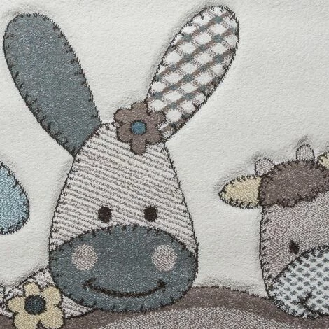 Paco Home Tapis Pour Enfants Chambre DEnfant Contours Découpés Ferme Animaux Beige Crème Couleurs Pastel Ø 120 Cm Rond 3 Paco Home Tapis Pour Enfants Chambre DEnfant Contours Découpés Ferme Animaux Beige Crème Couleurs Pastel Ø 120 Cm Rond – Image 3