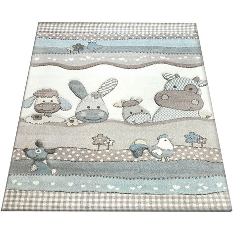 Paco Home Tapis Pour Enfants Chambre DEnfant Contours Découpés Ferme Animaux Beige Crème Couleurs Pastel Ø 120 Cm Rond 5 Paco Home Tapis Pour Enfants Chambre DEnfant Contours Découpés Ferme Animaux Beige Crème Couleurs Pastel Ø 120 Cm Rond – Image 5