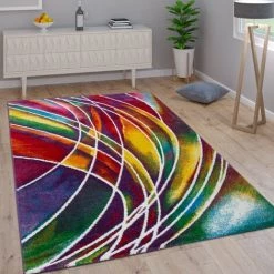 Paco Home Tapis Moderne De Marque Egayé Mélange De Couleurs Motifs Multicolore 80x150 Cm