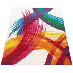 Paco Home Tapis Moderne Multicouleur Splash Brossé Crème Vert Bleu Rouge Jaune 80x150 Cm -Tapis et paillasson Soldes 50630925 4