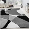 Paco Home Créateur Tapis Moderne Géométrique Motif Découpe Des Contours En Noir Blanc 60x110 Cm
