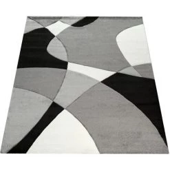 Paco Home Créateur Tapis Moderne Géométrique Motif Découpe Des Contours En Noir Blanc 60x110 Cm 9 Paco Home Créateur Tapis Moderne Géométrique Motif Découpe Des Contours En Noir Blanc 60x110 Cm -Tapis et paillasson Soldes 50630938 5