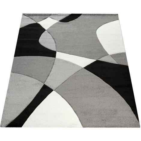 Paco Home Créateur Tapis Moderne Géométrique Motif Découpe Des Contours En Noir Blanc 60x110 Cm 5 Paco Home Créateur Tapis Moderne Géométrique Motif Découpe Des Contours En Noir Blanc 60x110 Cm – Image 5