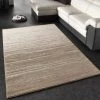 Paco Home Tapis Moderne à Carreaux Poils Courts Couleur Coulante Crème Beige 80x150 Cm