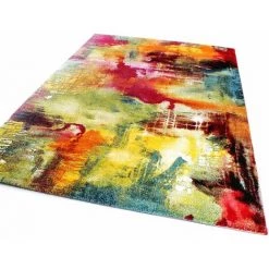 Paco Home Tapis Design Moderne Toile Optique Multicolore Vert Bleu Rouge Jaune 80x150 Cm -Tapis et paillasson Soldes 50631019 3