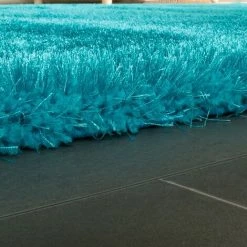 Paco Home Élégant Tapis Shaggy Poils Hauts Uni Moelleux Brillant En Turquoise 60x100 Cm 7 Paco Home Élégant Tapis Shaggy Poils Hauts Uni Moelleux Brillant En Turquoise 60x100 Cm -Tapis et paillasson Soldes 50631136 3