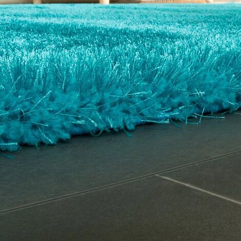 Paco Home Élégant Tapis Shaggy Poils Hauts Uni Moelleux Brillant En Turquoise 60x100 Cm 3 Paco Home Élégant Tapis Shaggy Poils Hauts Uni Moelleux Brillant En Turquoise 60x100 Cm – Image 3