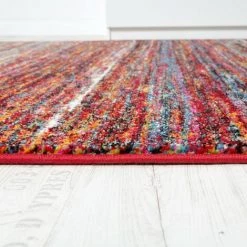 Paco Home Tapis Moderne Salle De Séjour Spécial Moucheté En Rouge Multicolore 80x150 Cm -Tapis et paillasson Soldes 50631178 3
