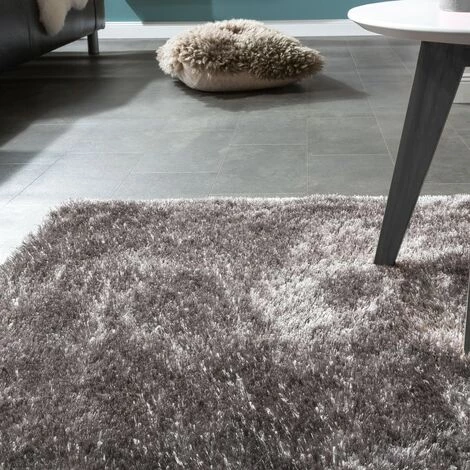 Paco Home Élégant Tapis Shaggy Poils Hauts Uni Moelleux Brillant En Gris Gris Clair 120x170 Cm 3 Paco Home Élégant Tapis Shaggy Poils Hauts Uni Moelleux Brillant En Gris Gris Clair 120x170 Cm – Image 3