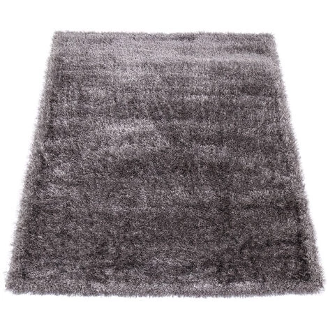 Paco Home Élégant Tapis Shaggy Poils Hauts Uni Moelleux Brillant En Gris Gris Clair 120x170 Cm 5 Paco Home Élégant Tapis Shaggy Poils Hauts Uni Moelleux Brillant En Gris Gris Clair 120x170 Cm – Image 5