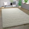 Paco Home Shaggy Tapis Poils Hauts Poils Longs Haute Qualité Haut Densité De Fil Uni Étincelant Crème 60x100 Cm