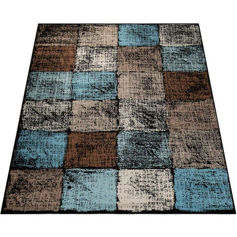 Paco Home Créateur Tapis Salon Original Combinaison De Couleurs Carreaux Turquoise Brun Crème 60x100 Cm 2 Paco Home Créateur Tapis Salon Original Combinaison De Couleurs Carreaux Turquoise Brun Crème 60x100 Cm – Image 2