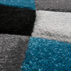 Paco Home Créateur Tapis Moderne Motifs Géométriques Découpe Des Contours En Turquoise Gris Noir 80x150 Cm -Tapis et paillasson Soldes 50631367 3