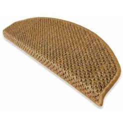 KARAT Tapis D'escalier En Sisal Tiger-Eye Nature 56x19cm Semi-circulaire - Nature