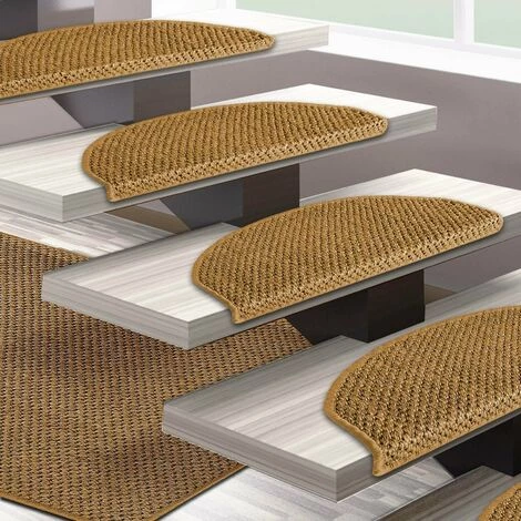 KARAT Tapis D'escalier En Sisal Tiger-Eye Nature 56x19cm Semi-circulaire - Nature 4 KARAT Tapis D'escalier En Sisal Tiger-Eye Nature 56x19cm Semi-circulaire - Nature – Image 4