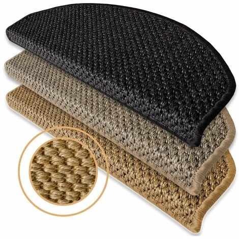 KARAT Tapis D'escalier En Sisal Tiger-Eye Nature 56x19cm Semi-circulaire - Nature 5 KARAT Tapis D'escalier En Sisal Tiger-Eye Nature 56x19cm Semi-circulaire - Nature – Image 5
