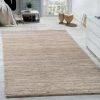 Paco Home Tapis Moderne Salon Poils Ras Confortable Prix Avantageux Chiné En Couleur Crème 70x140 Cm