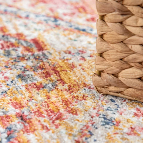 Paco Home Tapis De Salon Poils Ras Vintage Motif Orient Avec Bordure Moderne Rouge Jaune 60x100 Cm 4 Paco Home Tapis De Salon Poils Ras Vintage Motif Orient Avec Bordure Moderne Rouge Jaune 60x100 Cm – Image 4