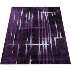Paco Home Tapis Design Moderne Poil Court Trendy Violet Crème Moucheté 70x250 Cm -Tapis et paillasson Soldes 50673614 4