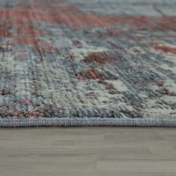 Paco Home Tapis De Salon Coloré Bleu Rouge Blanc Abstrait Peinture Design Style Usé Poils Ras 80x150 Cm -Tapis et paillasson Soldes 50673642 3