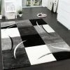 Paco Home Tapis De Créateur Aux Contours Découpés à Carreaux En Blanc Noir 60x110 Cm