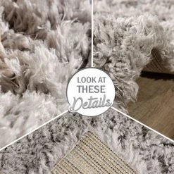 Paco Home Tapis Poils Hauts Moelleux Moderne Shaggy Style Flokati Confortable Uni Gris Ø 120 Cm Rond -Tapis et paillasson Soldes 50674195 5