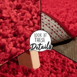 Paco Home Tapis Shaggy Longues Mèches En Rouge 40x60 Cm -Tapis et paillasson Soldes 50674198 4