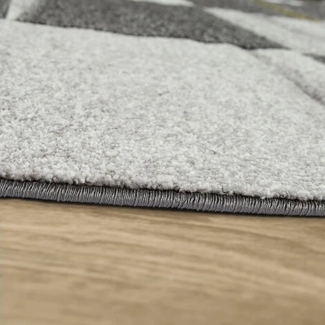 Paco Home Moderne Poils Ras Tapis Salon Design Multicolore Carreaux Détails Vert 60x100 Cm 2 Paco Home Moderne Poils Ras Tapis Salon Design Multicolore Carreaux Détails Vert 60x100 Cm – Image 2