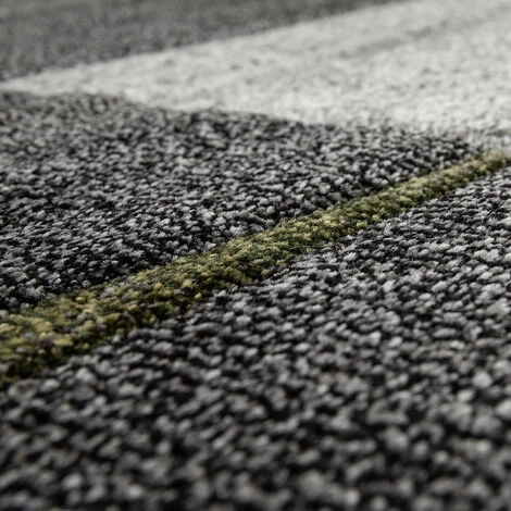 Paco Home Moderne Poils Ras Tapis Salon Design Multicolore Carreaux Détails Vert 60x100 Cm 3 Paco Home Moderne Poils Ras Tapis Salon Design Multicolore Carreaux Détails Vert 60x100 Cm – Image 3