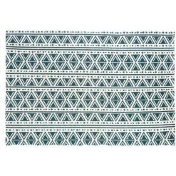 ATMOSPHERA Tapis Coton Imprimé Box 60x90cm Triangle Bleu