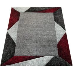 Paco Home Tapis De Salon Moderne À Poils Ras Effet 3D Bordure Géométrique Rouge Gris 80x150 Cm 8 Paco Home Tapis De Salon Moderne À Poils Ras Effet 3D Bordure Géométrique Rouge Gris 80x150 Cm -Tapis et paillasson Soldes 50725797 4
