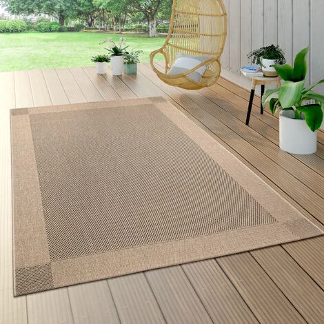 Paco Home Tapis Intérieur & Extérieur Balcon Cuisine Aspect Sisal Bordure Monochrome Beige 140x200 Cm 1 Paco Home Tapis Intérieur & Extérieur Balcon Cuisine Aspect Sisal Bordure Monochrome Beige 140x200 Cm