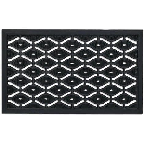 Relaxdays Paillasson Caoutchouc, 45 X 75 Cm, Motif, Antidérapant, Résistant Aux Intempéries, Extérieur, Intérieur, Noir 1 Relaxdays Paillasson Caoutchouc, 45 X 75 Cm, Motif, Antidérapant, Résistant Aux Intempéries, Extérieur, Intérieur, Noir