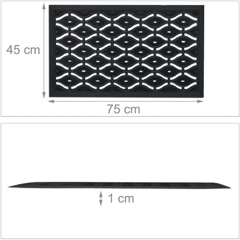 Relaxdays Paillasson Caoutchouc, 45 X 75 Cm, Motif, Antidérapant, Résistant Aux Intempéries, Extérieur, Intérieur, Noir 5 Relaxdays Paillasson Caoutchouc, 45 X 75 Cm, Motif, Antidérapant, Résistant Aux Intempéries, Extérieur, Intérieur, Noir – Image 5