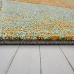 Paco Home Tapis De Salon Bleu Orange Coloré Motif Triangle Aspect 3D Coloré Robuste Poils Ras 240x340 Cm -Tapis et paillasson Soldes 50891809 3