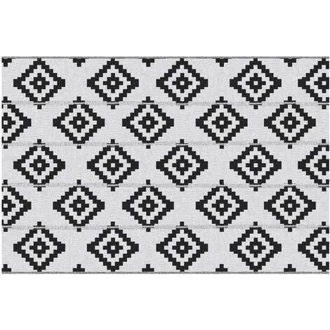 Outsunny Tapis Extérieur Style Graphique - Tapis Réversible 2 Motifs - Dim. 2,74L X 1,82l M, ép. 3 Mm - PP Haute Densité 310 G/m² Noir Blanc 2 Outsunny Tapis Extérieur Style Graphique - Tapis Réversible 2 Motifs - Dim. 2,74L X 1,82l M, ép. 3 Mm - PP Haute Densité 310 G/m² Noir Blanc – Image 2