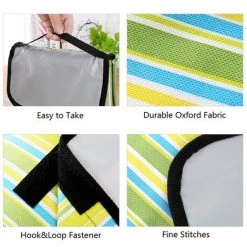 SUPERSELLER Tapis Extérieur 200 × 150cm / 78 × 59in Tapis De Pique-nique Extérieur Surdimensionné Tissu Oxford Résistant à L'usure Couverture De Camping Tapis De Plage Résistant Au Sable, Vert - Vert -Tapis et paillasson Soldes 50910525 5