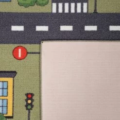 Paco Home Tapis Pour Enfant Chambre D'Enfant, Tapis De Jeu Motif Rues Et Voitures, Vert 80x150 Cm -Tapis et paillasson Soldes 50920032 5