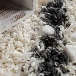 Paco Home Tapis Poils Longs, Shaggy Pour Salon, Design Scandinave Et Motif Losanges Beige Ø 80 Cm Rond -Tapis et paillasson Soldes 50980298 5