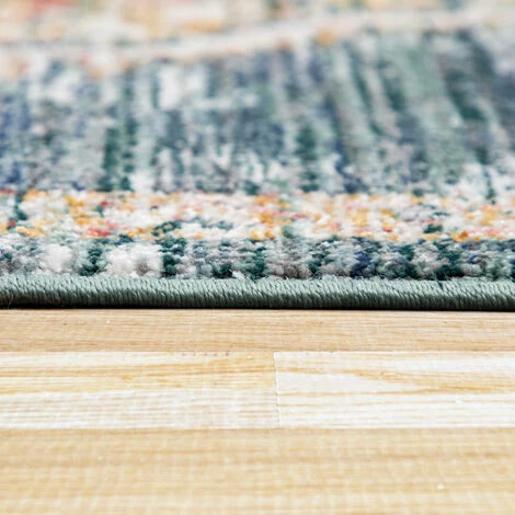 Paco Home Tapis De Salon Poils Ras Vintage Pastel Motif Orient Avec Bordure Vert Beige 80x150 Cm 3 Paco Home Tapis De Salon Poils Ras Vintage Pastel Motif Orient Avec Bordure Vert Beige 80x150 Cm – Image 3