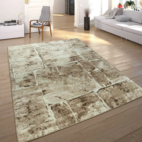 Paco Home Tapis De Salon Poils Ras Moderne Motife Pierre Abstrait 3D Marron Beige 60x100 Cm 1 Paco Home Tapis De Salon Poils Ras Moderne Motife Pierre Abstrait 3D Marron Beige 60x100 Cm