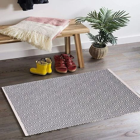 LOKHOM Tapis Couloir Tapis En Coton 60x130cm Tapis Cuisine Tapis R¨¦versible Lavable En Machine Tapis D'int¨¦rieur En Coton Tiss¨¦ ¨¤ La Main Pour Salon, Chambre, Salle De Lavage, Entr¨¦e 1 LOKHOM Tapis Couloir Tapis En Coton 60x130cm Tapis Cuisine Tapis R¨¦versible Lavable En Machine Tapis D'int¨¦rieur En Coton Tiss¨¦ ¨¤ La Main Pour Salon, Chambre, Salle De Lavage, Entr¨¦e