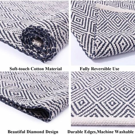 LOKHOM Tapis Couloir Tapis En Coton 60x130cm Tapis Cuisine Tapis R¨¦versible Lavable En Machine Tapis D'int¨¦rieur En Coton Tiss¨¦ ¨¤ La Main Pour Salon, Chambre, Salle De Lavage, Entr¨¦e 4 LOKHOM Tapis Couloir Tapis En Coton 60x130cm Tapis Cuisine Tapis R¨¦versible Lavable En Machine Tapis D'int¨¦rieur En Coton Tiss¨¦ ¨¤ La Main Pour Salon, Chambre, Salle De Lavage, Entr¨¦e – Image 4