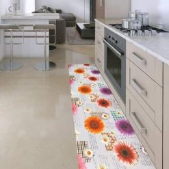 EMMEVI Tapis De Cuisine Caoutchouc Pvc Duveteux Antidérapant Résistant Aux Taches Différentes Tailles Tournesols Colorè - 50x190 Cm -Tapis et paillasson Soldes 51348608 3