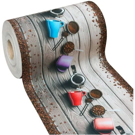 EMMEVI Tapis De Cuisine Caoutchouc Duveteux Antidérapant Résistant Aux Taches Tasse à Café - 53x180 Cm 1 EMMEVI Tapis De Cuisine Caoutchouc Duveteux Antidérapant Résistant Aux Taches Tasse à Café - 53x180 Cm