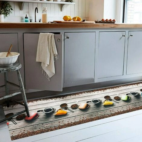 EMMEVI Tapis De Cuisine Caoutchouc Duveteux Antidérapant Résistant Aux Taches Tasse à Café - 53x180 Cm 5 EMMEVI Tapis De Cuisine Caoutchouc Duveteux Antidérapant Résistant Aux Taches Tasse à Café - 53x180 Cm – Image 5