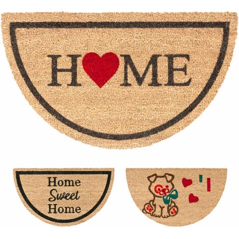 EMMEVI Paillasson Noix De Coco 38x68 Semiluna Porte D'Entrée Moderne Tapis D'Entrée Antidérapant - (B) 1 EMMEVI Paillasson Noix De Coco 38x68 Semiluna Porte D'Entrée Moderne Tapis D'Entrée Antidérapant - (B)