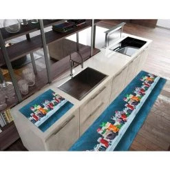 EMMEVI Tapis De Cuisine Caoutchouc Duveteux Antidérapant Résistant Aux Taches Confiture - 53x40 Cm -Tapis et paillasson Soldes 51348870 4